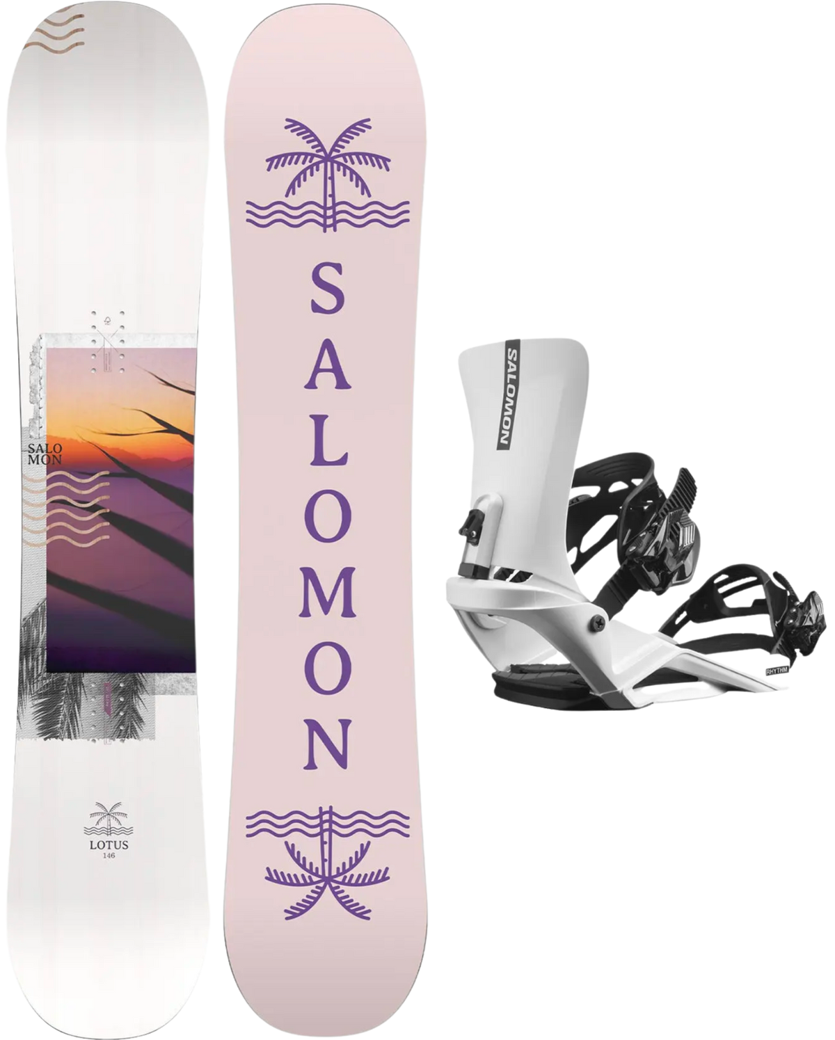 Pack Salomon Tabla Lotus W + Fijaciones Rhythm White S | Nivalis